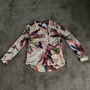 Anthropologie HD In Paris brushed stroke blouse